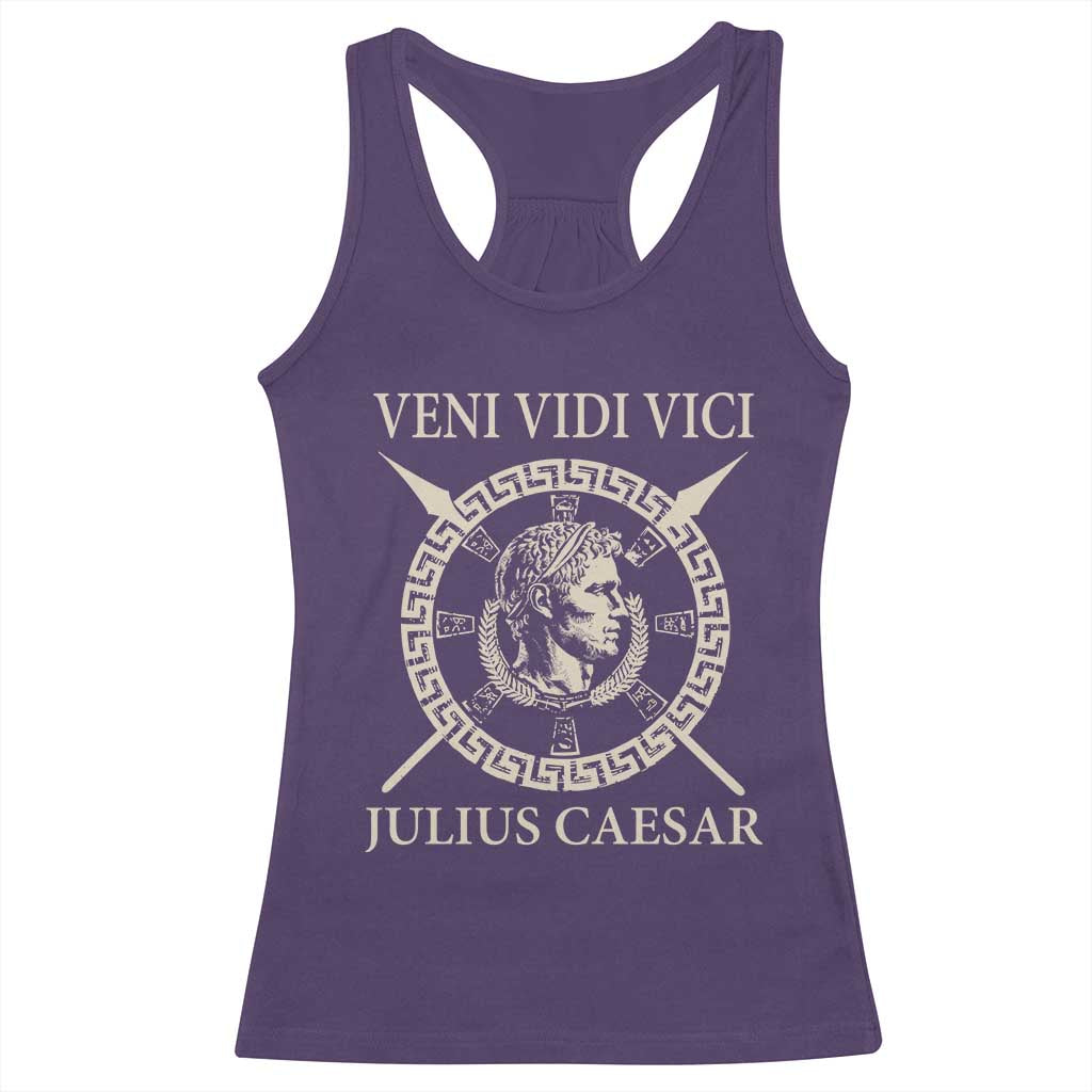 Julius Caesar Racerback Tank Top Veni Vidi Vici Roman History TS11 Purple Print Your Wear