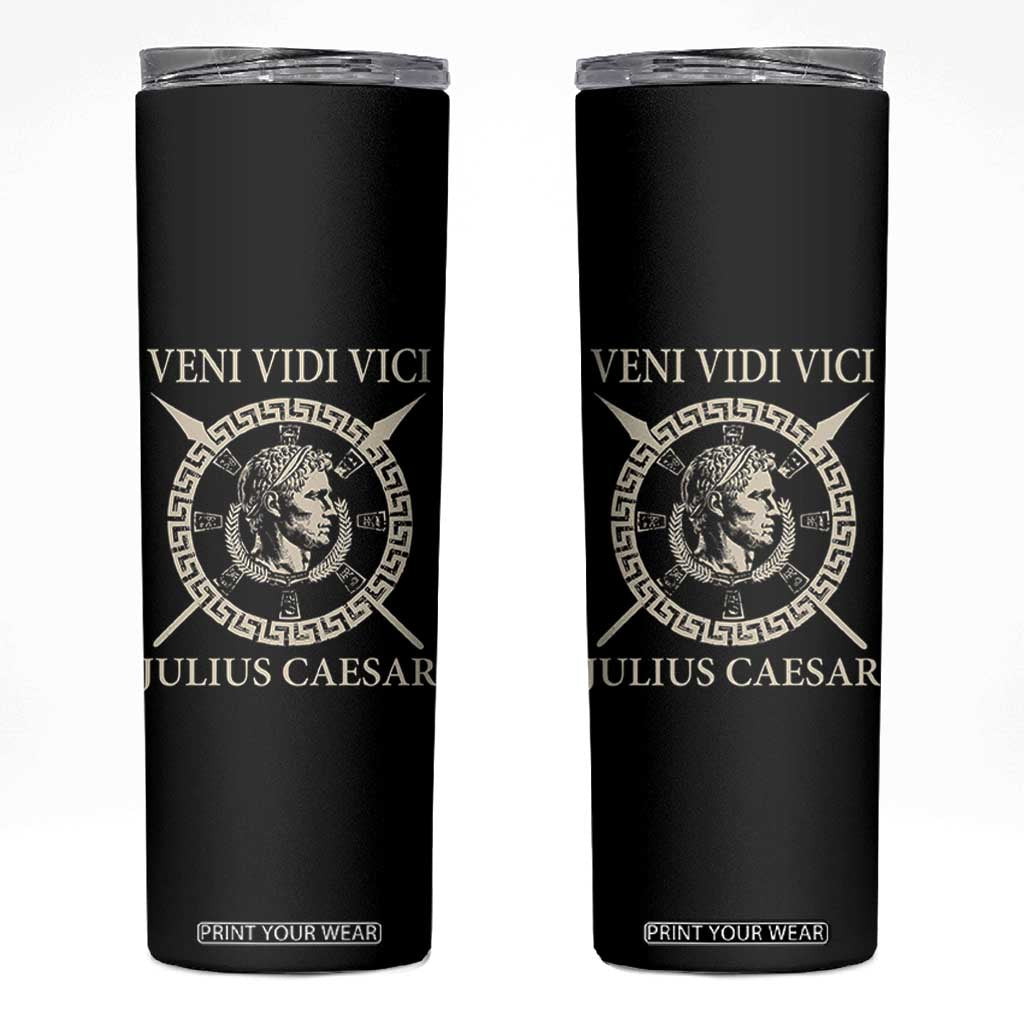 Julius Caesar Skinny Tumbler Veni Vidi Vici Roman History TS11 Black Print Your Wear