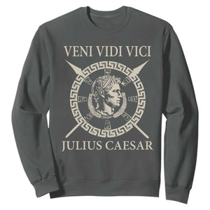 Julius Caesar Sweatshirt Veni Vidi Vici Roman History TS11 Dark Heather Print Your Wear
