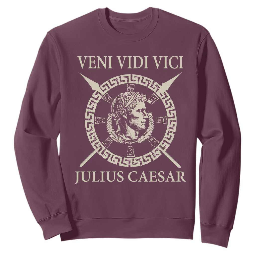 Julius Caesar Sweatshirt Veni Vidi Vici Roman History TS11 Maroon Print Your Wear