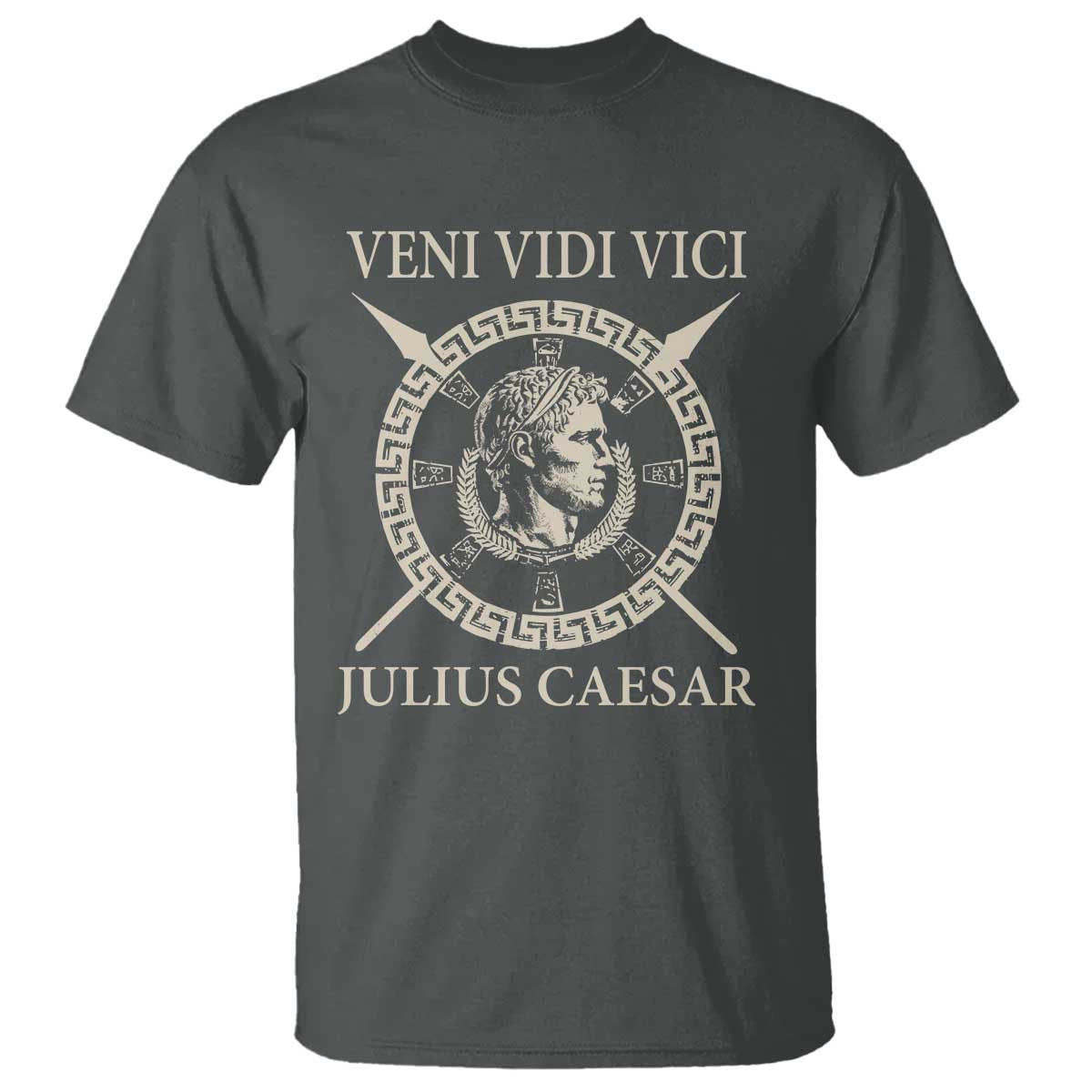 Julius Caesar T Shirt Veni Vidi Vici Roman History TS11 Dark Heather Print Your Wear