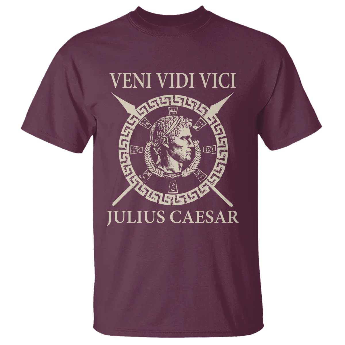 Julius Caesar T Shirt Veni Vidi Vici Roman History TS11 Maroon Print Your Wear