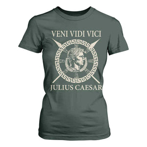 Julius Caesar T Shirt For Women Veni Vidi Vici Roman History TS11 Dark Forest Green Print Your Wear