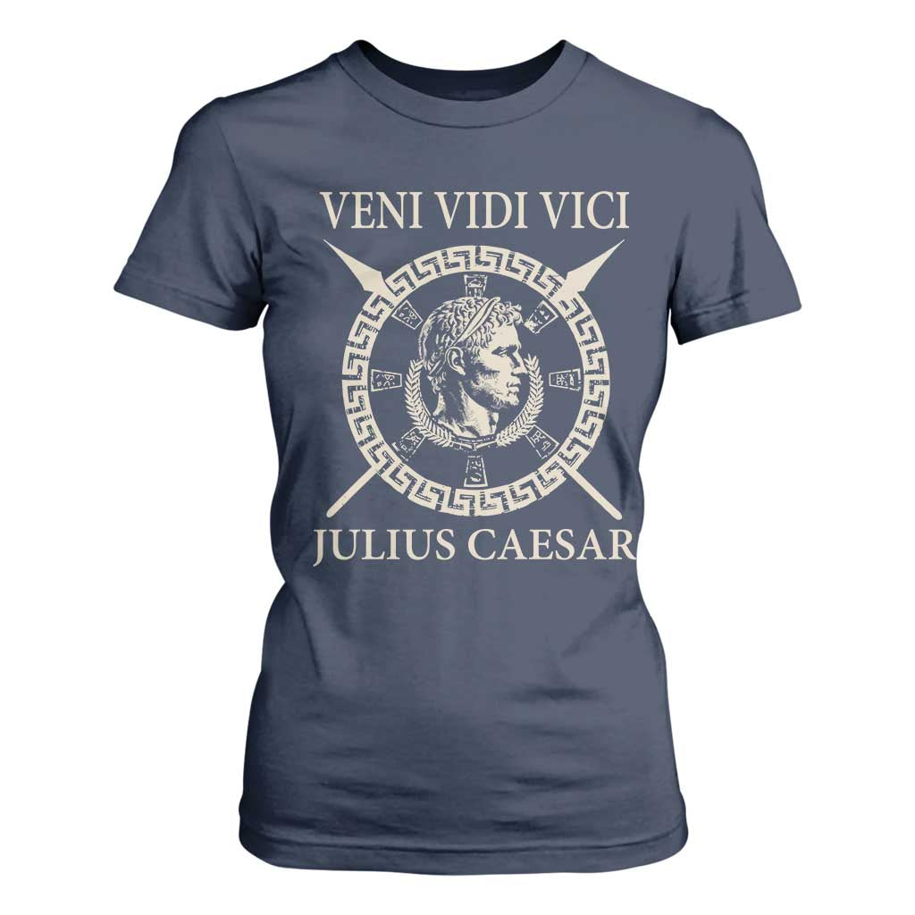 Julius Caesar T Shirt For Women Veni Vidi Vici Roman History TS11 Navy Print Your Wear
