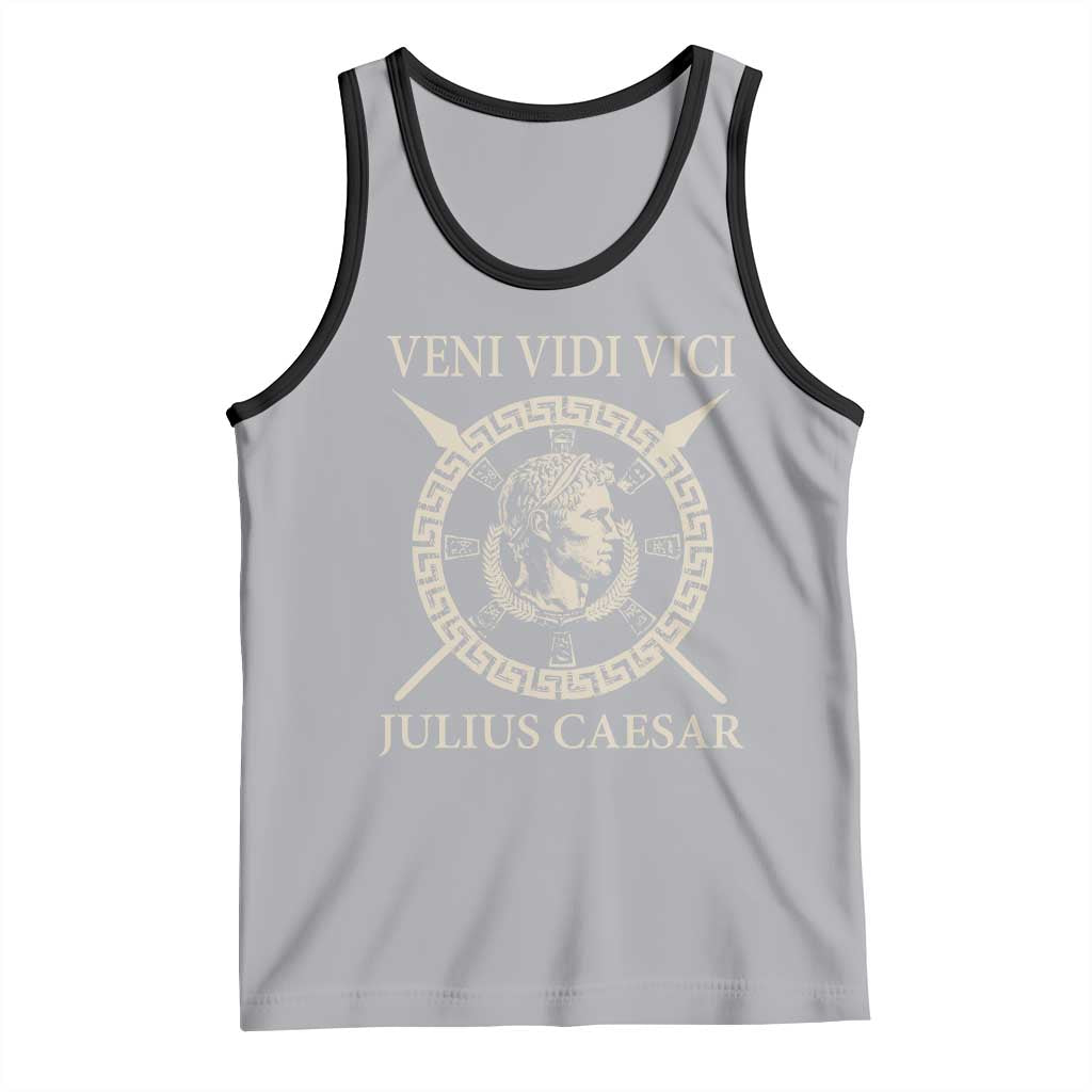 Julius Caesar Tank Top Veni Vidi Vici Roman History TS11 Athletic Heather Black Print Your Wear