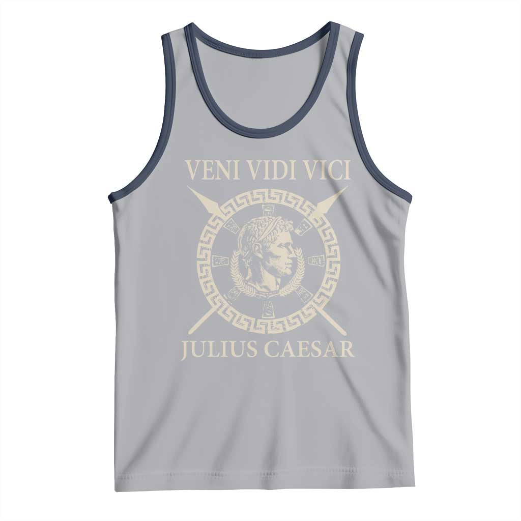Julius Caesar Tank Top Veni Vidi Vici Roman History TS11 Athletic Heather Navy Print Your Wear