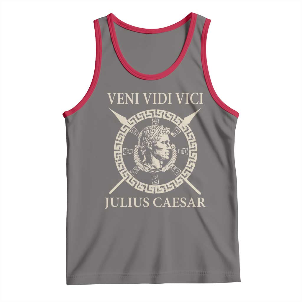 Julius Caesar Tank Top Veni Vidi Vici Roman History TS11 Deep Heather Red Print Your Wear