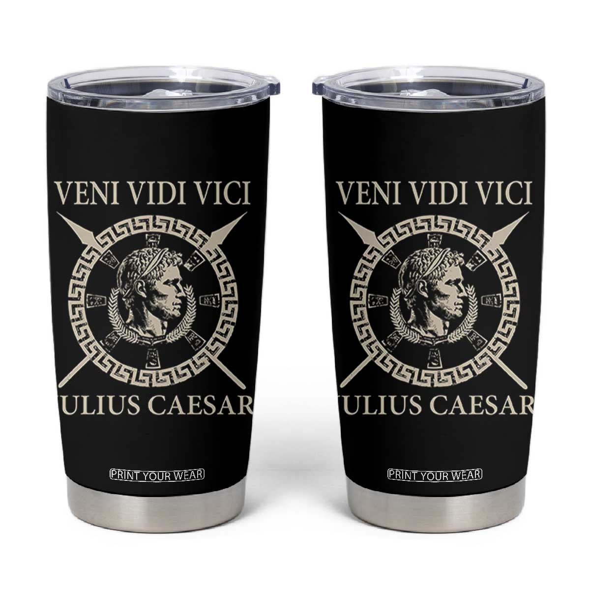 Julius Caesar Tumbler Cup Veni Vidi Vici Roman History TS11 Black Print Your Wear