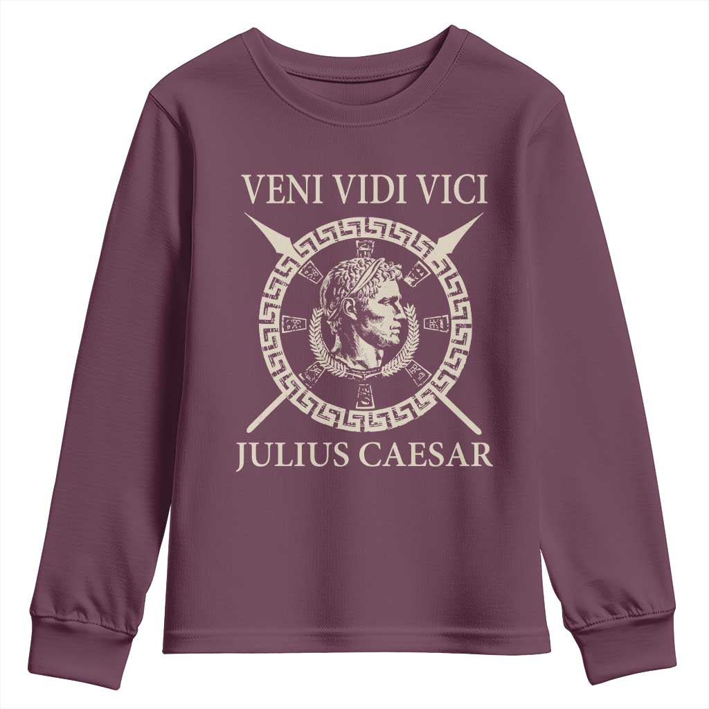 Julius Caesar Youth Sweatshirt Veni Vidi Vici Roman History TS11 Maroon Print Your Wear