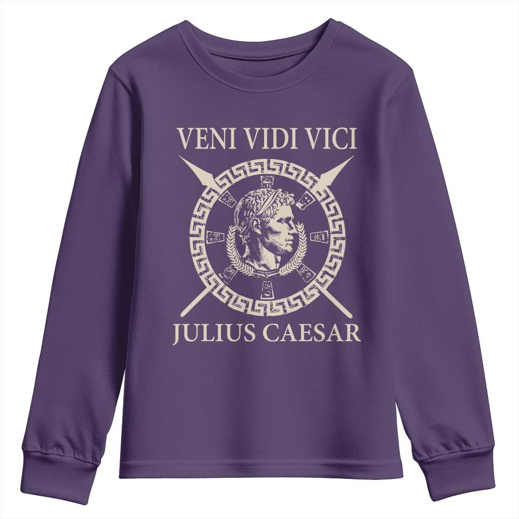 Julius Caesar Youth Sweatshirt Veni Vidi Vici Roman History TS11 Purple Print Your Wear