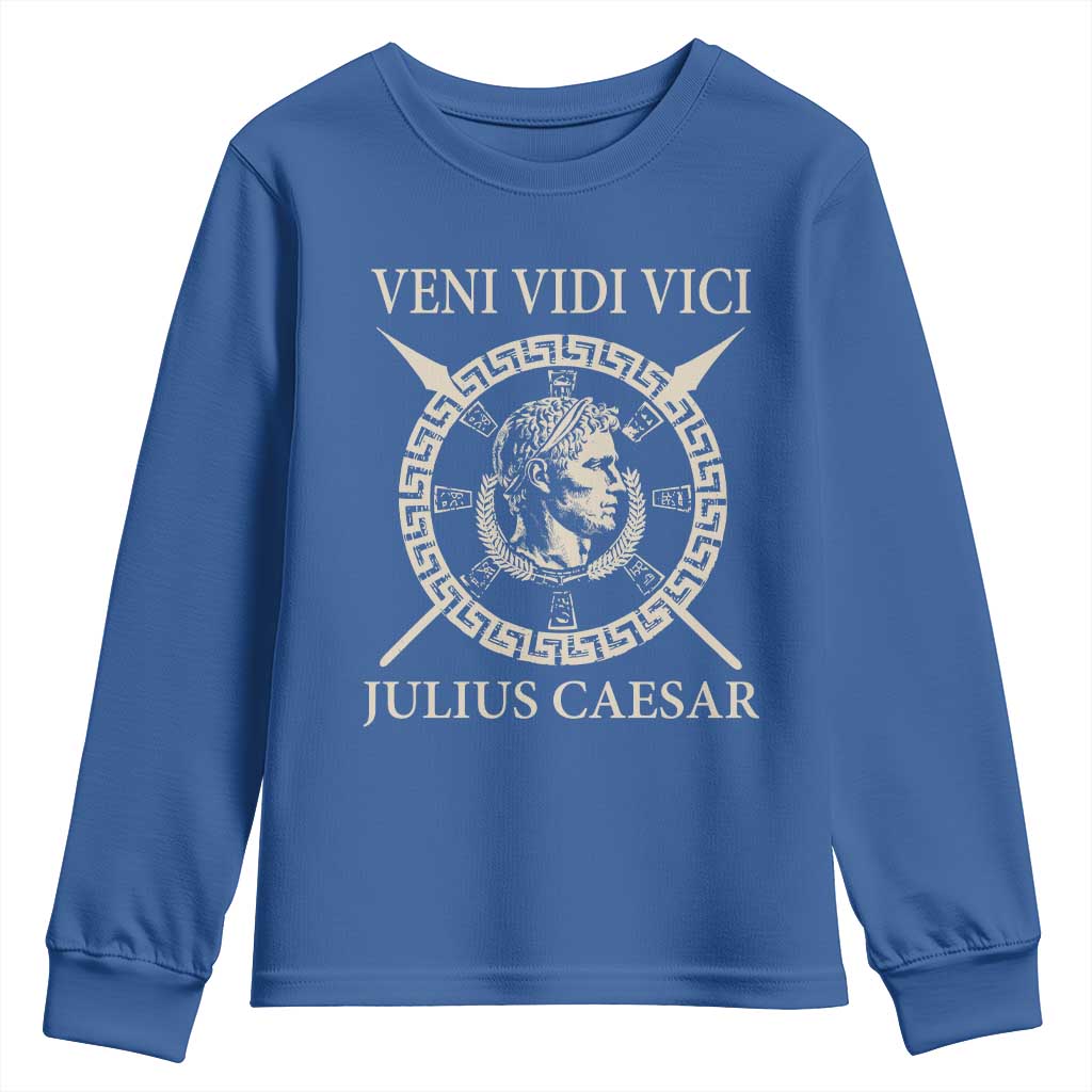 Julius Caesar Youth Sweatshirt Veni Vidi Vici Roman History TS11 Royal Blue Print Your Wear