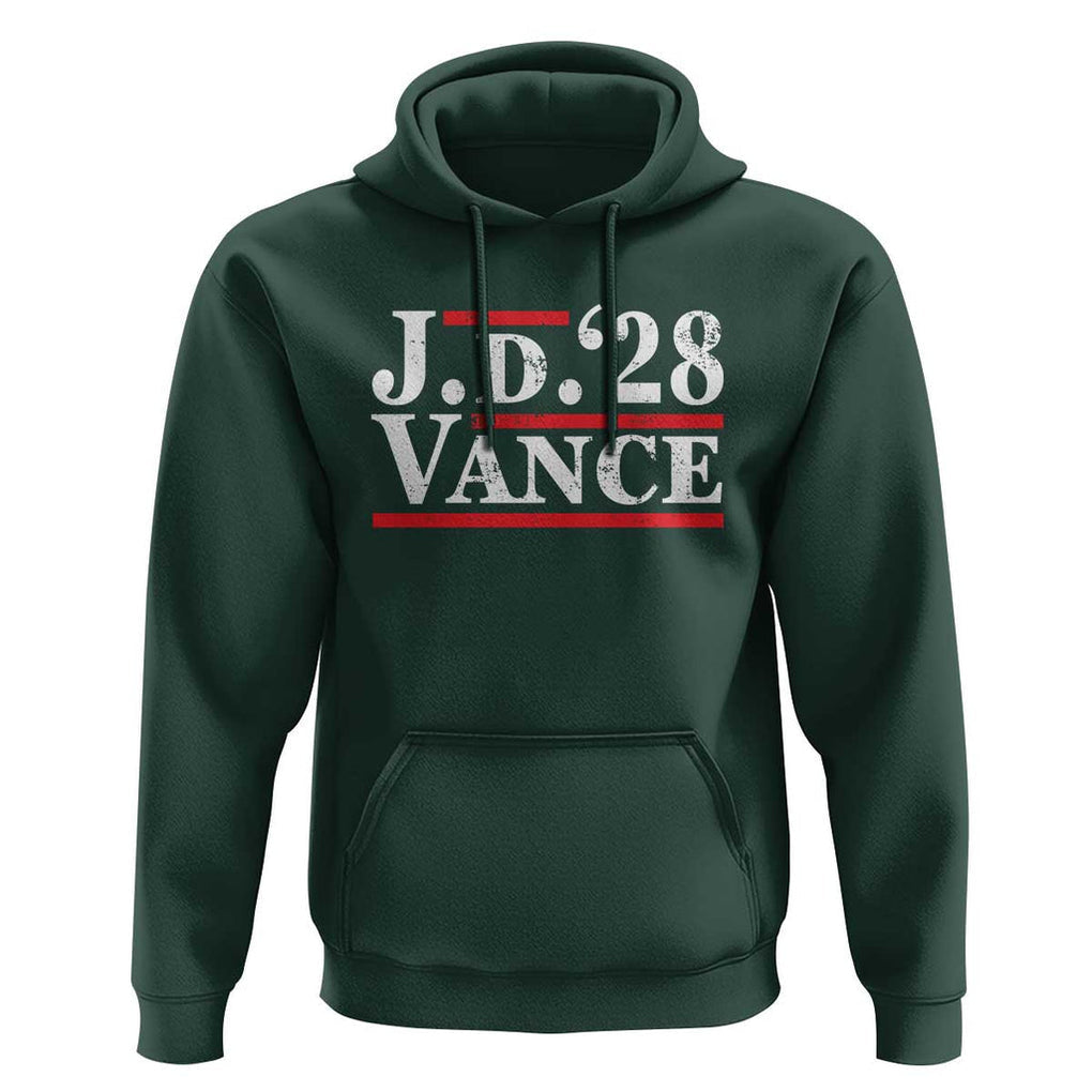 J.D Vance'28 Hoodie US Presidential Election Vintage Stripes TS11 Dark Forest Green Print Your Wear