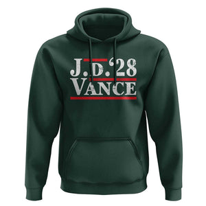 J.D Vance'28 Hoodie US Presidential Election Vintage Stripes TS11 Dark Forest Green Print Your Wear