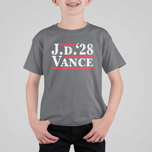 J.D Vance'28 T Shirt For Kid US Presidential Election Vintage Stripes TS11 Charcoal Print Your Wear