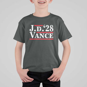 J.D Vance'28 T Shirt For Kid US Presidential Election Vintage Stripes TS11 Dark Heather Print Your Wear
