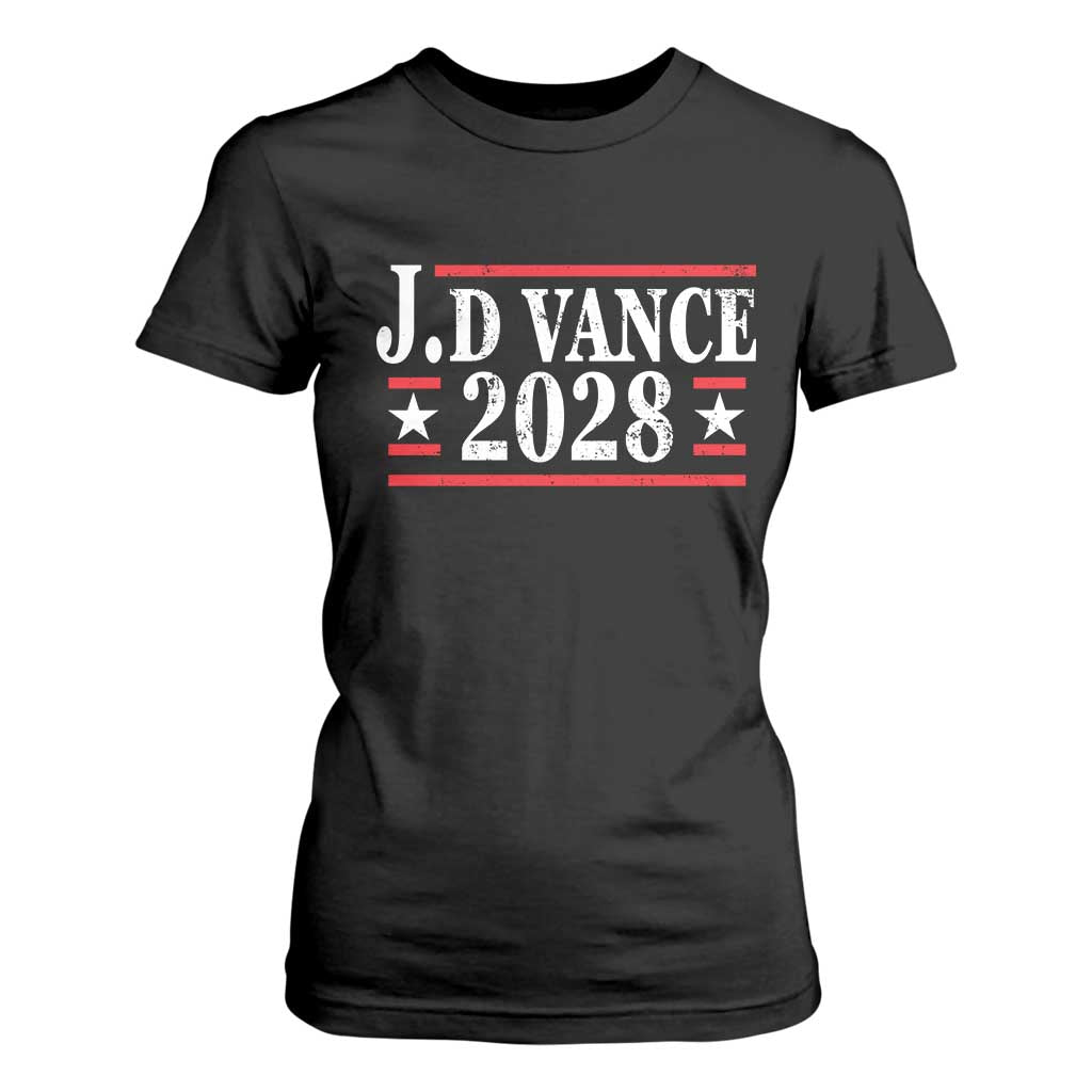 J.D Vance 2028 T Shirt For Women Vintage Striped Star TS11 Black Print Your Wear