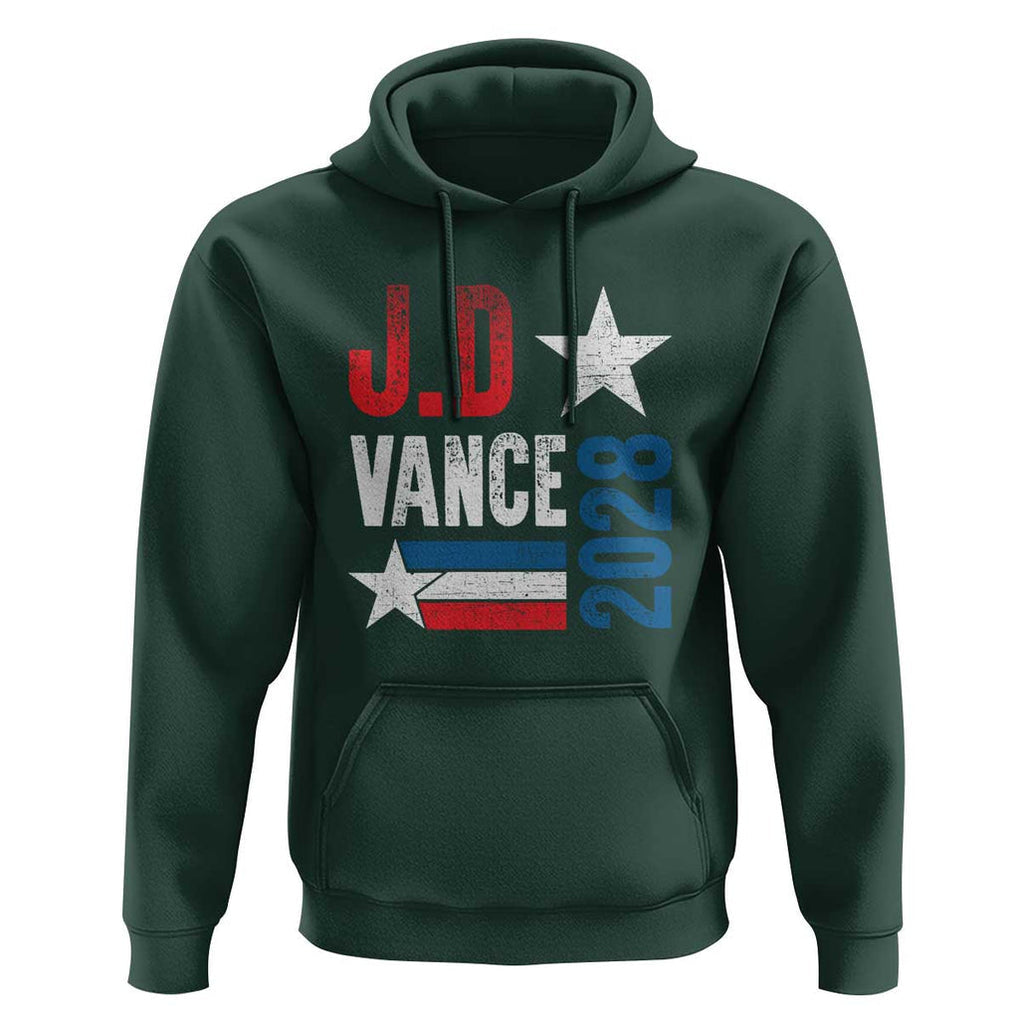 J.D Vance 2028 Hoodie Vintage US Presidential Election Star TS11 Dark Forest Green Print Your Wear