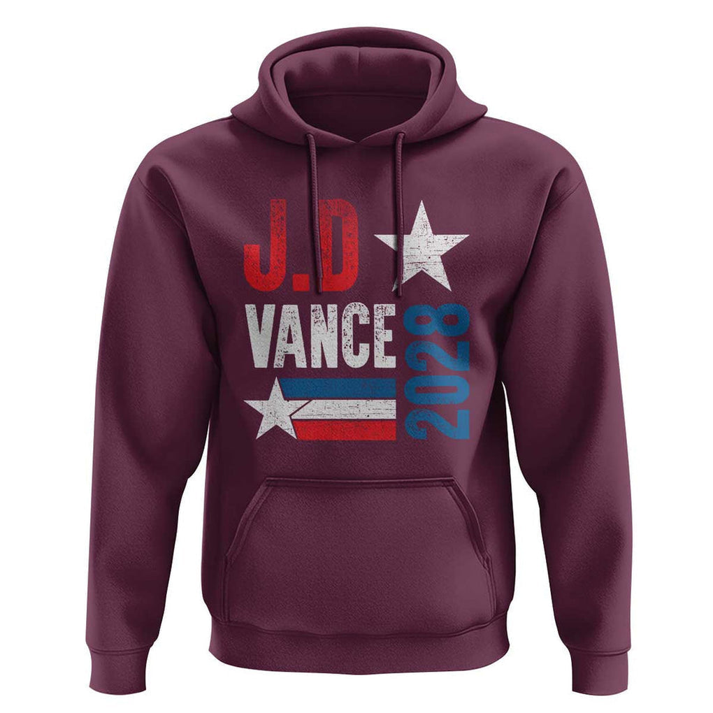 J.D Vance 2028 Hoodie Vintage US Presidential Election Star TS11 Maroon Print Your Wear