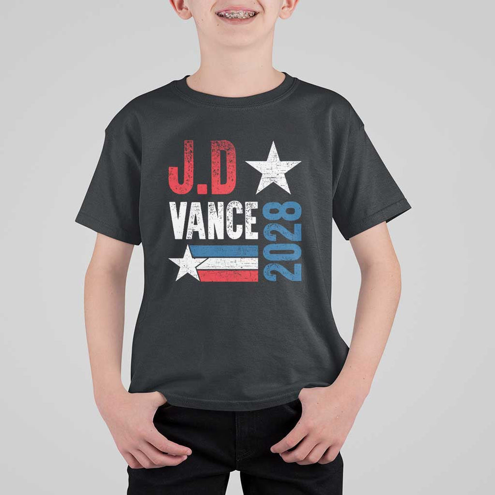 J.D Vance 2028 T Shirt For Kid Vintage US Presidential Election Star TS11 Black Print Your Wear