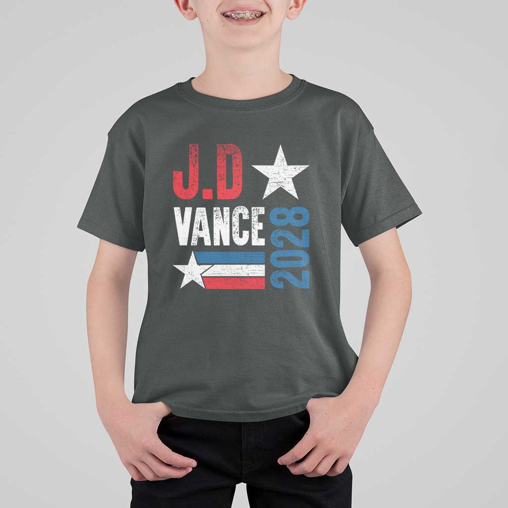 J.D Vance 2028 T Shirt For Kid Vintage US Presidential Election Star TS11 Dark Heather Print Your Wear
