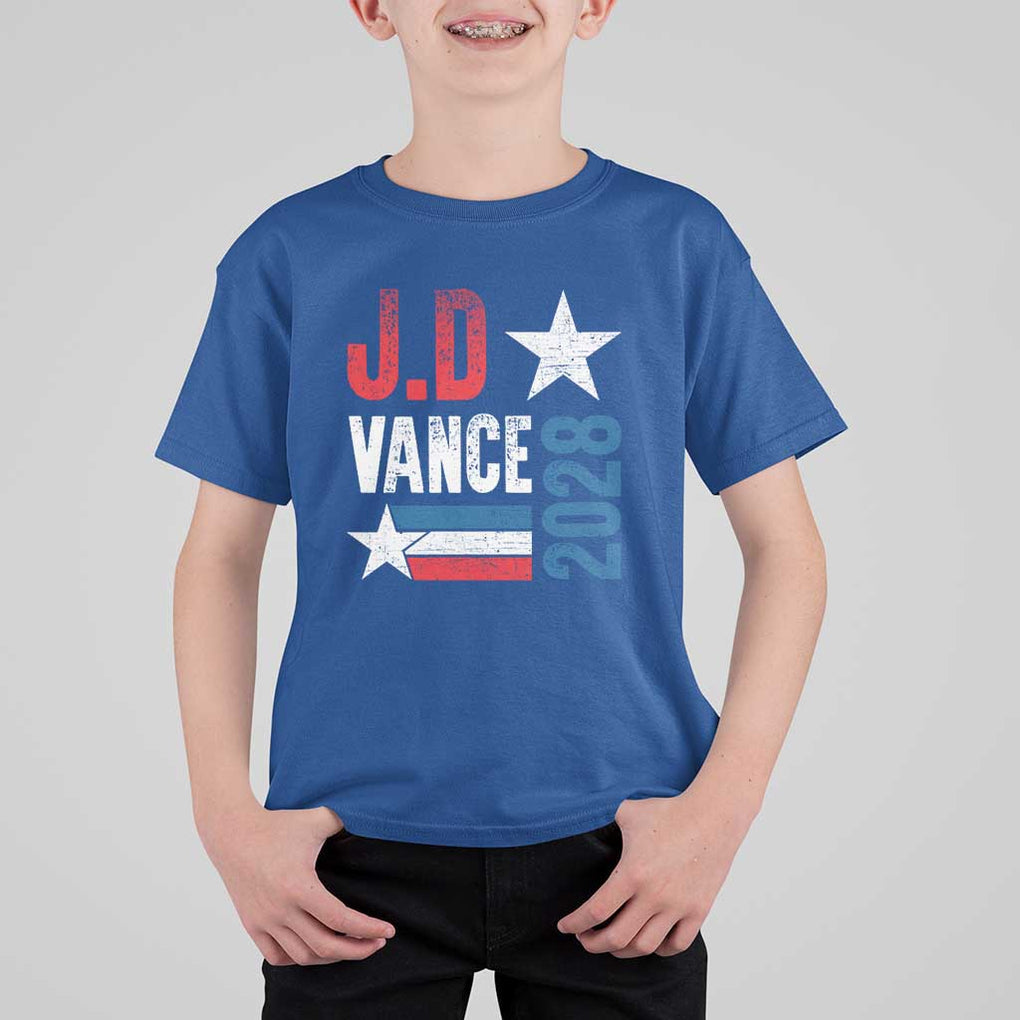J.D Vance 2028 T Shirt For Kid Vintage US Presidential Election Star TS11 Royal Blue Print Your Wear