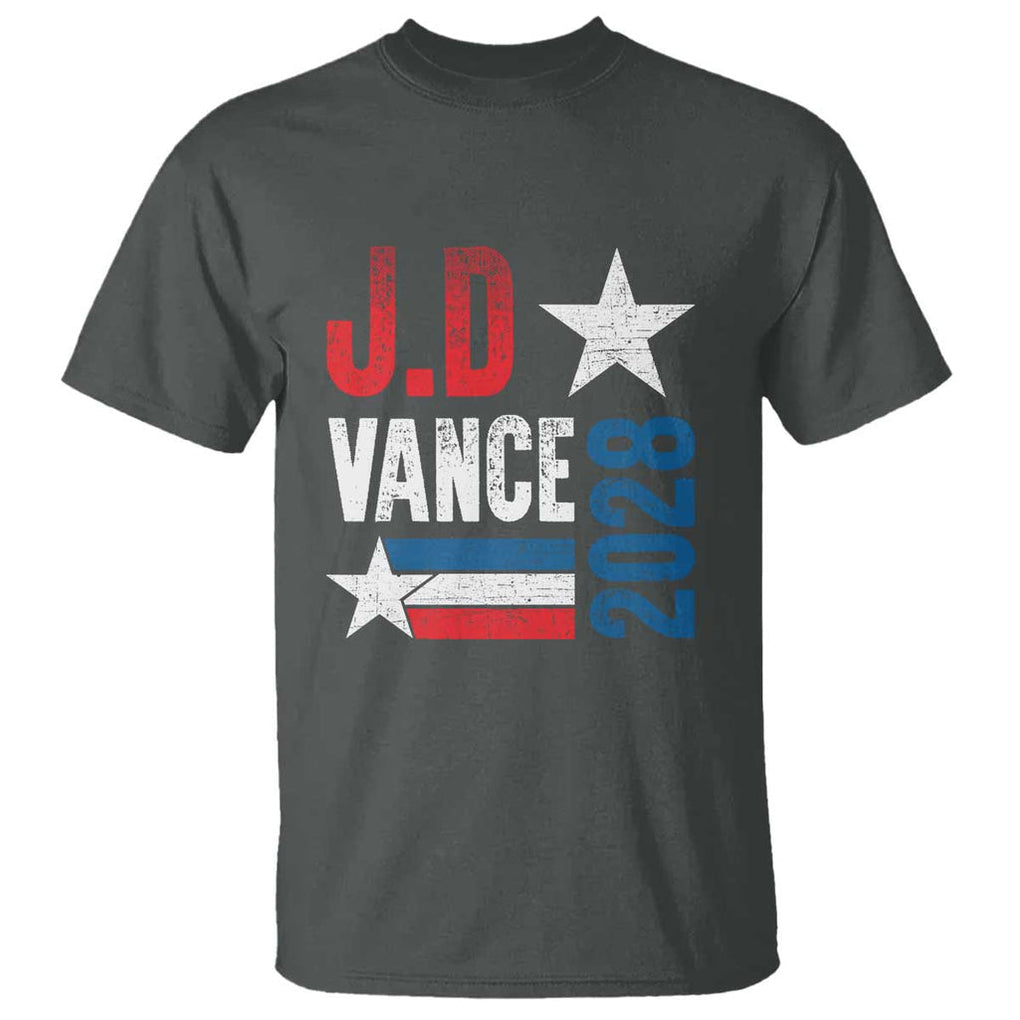 J.D Vance 2028 T Shirt Vintage US Presidential Election Star TS11 Dark Heather Print Your Wear
