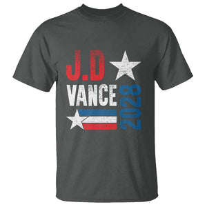 J.D Vance 2028 T Shirt Vintage US Presidential Election Star TS11 Dark Heather Print Your Wear