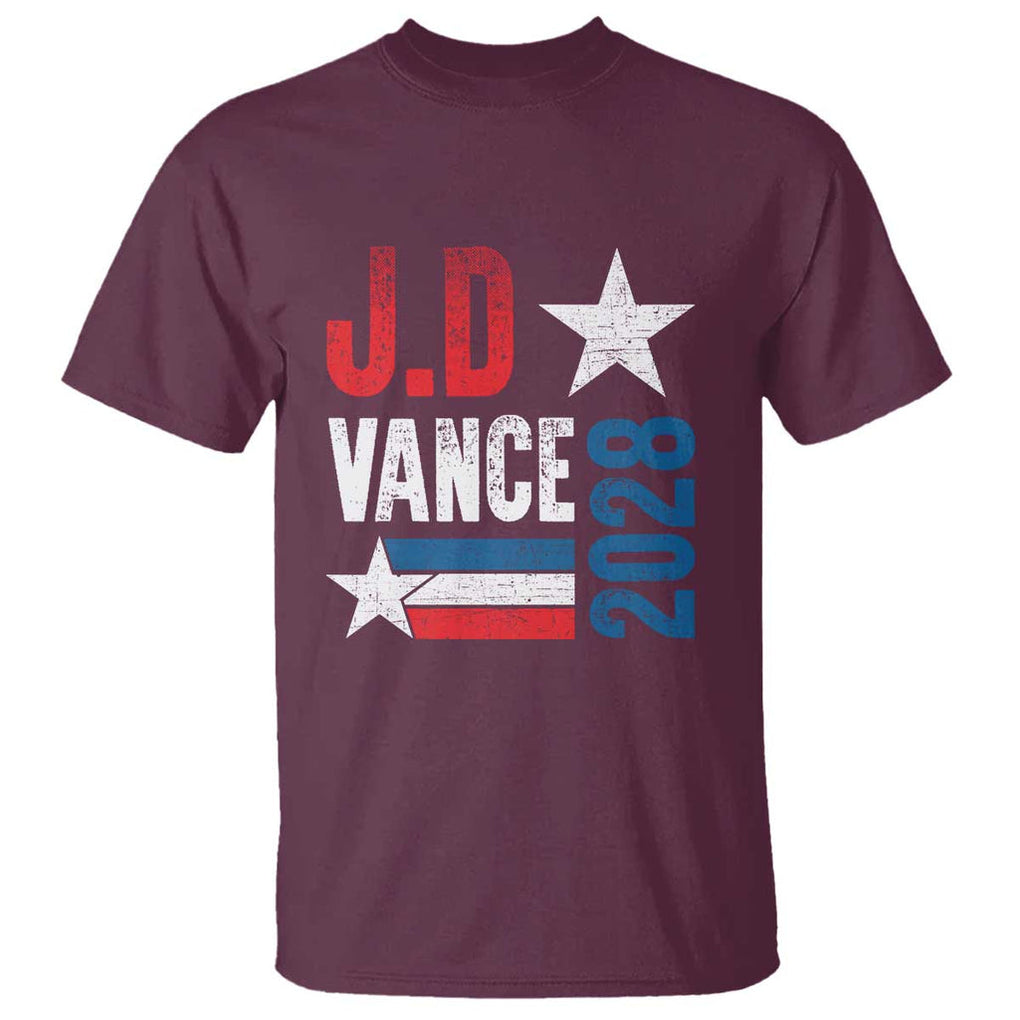 J.D Vance 2028 T Shirt Vintage US Presidential Election Star TS11 Maroon Print Your Wear