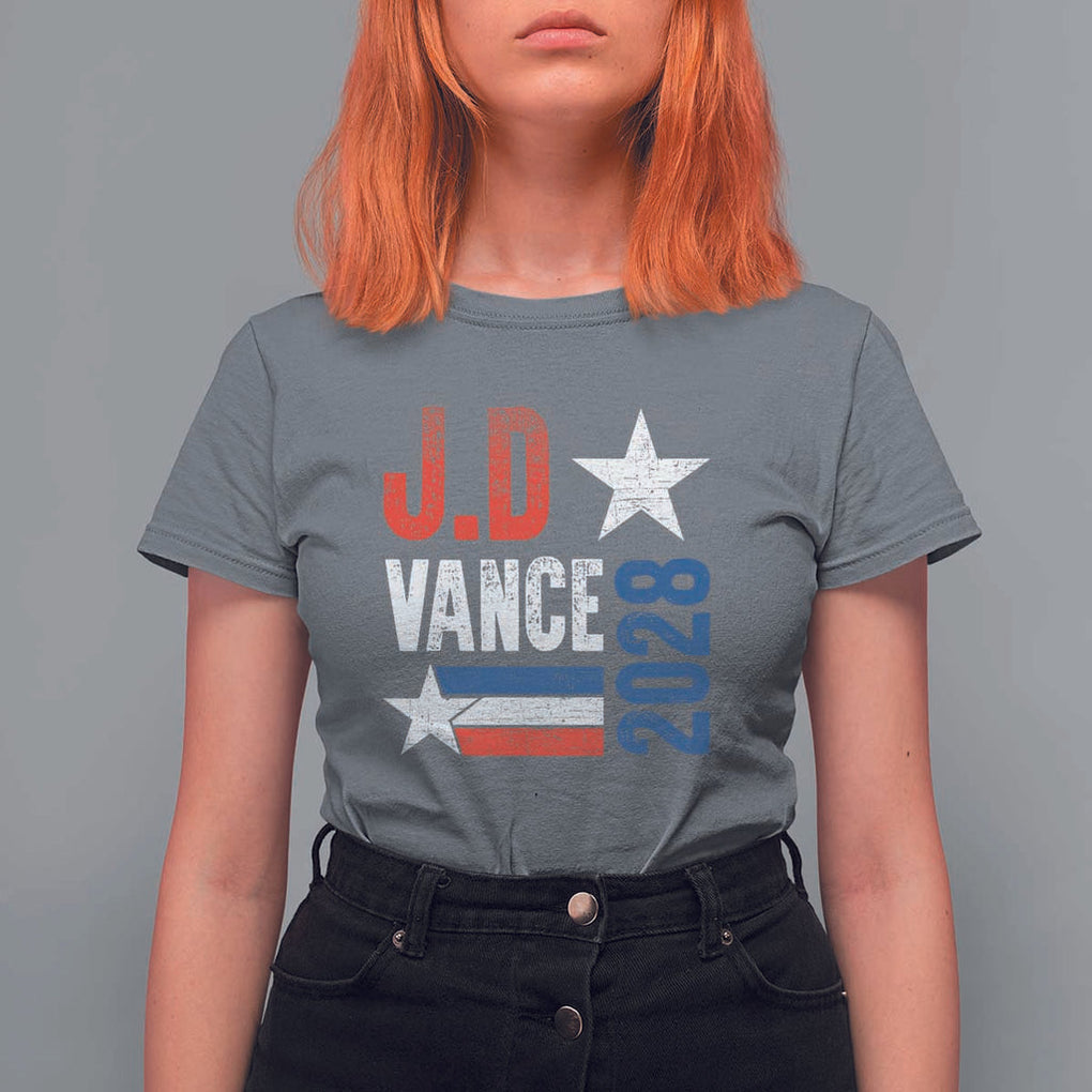 J.D Vance 2028 T Shirt For Women Vintage US Presidential Election Star TS11 Charcoal Print Your Wear