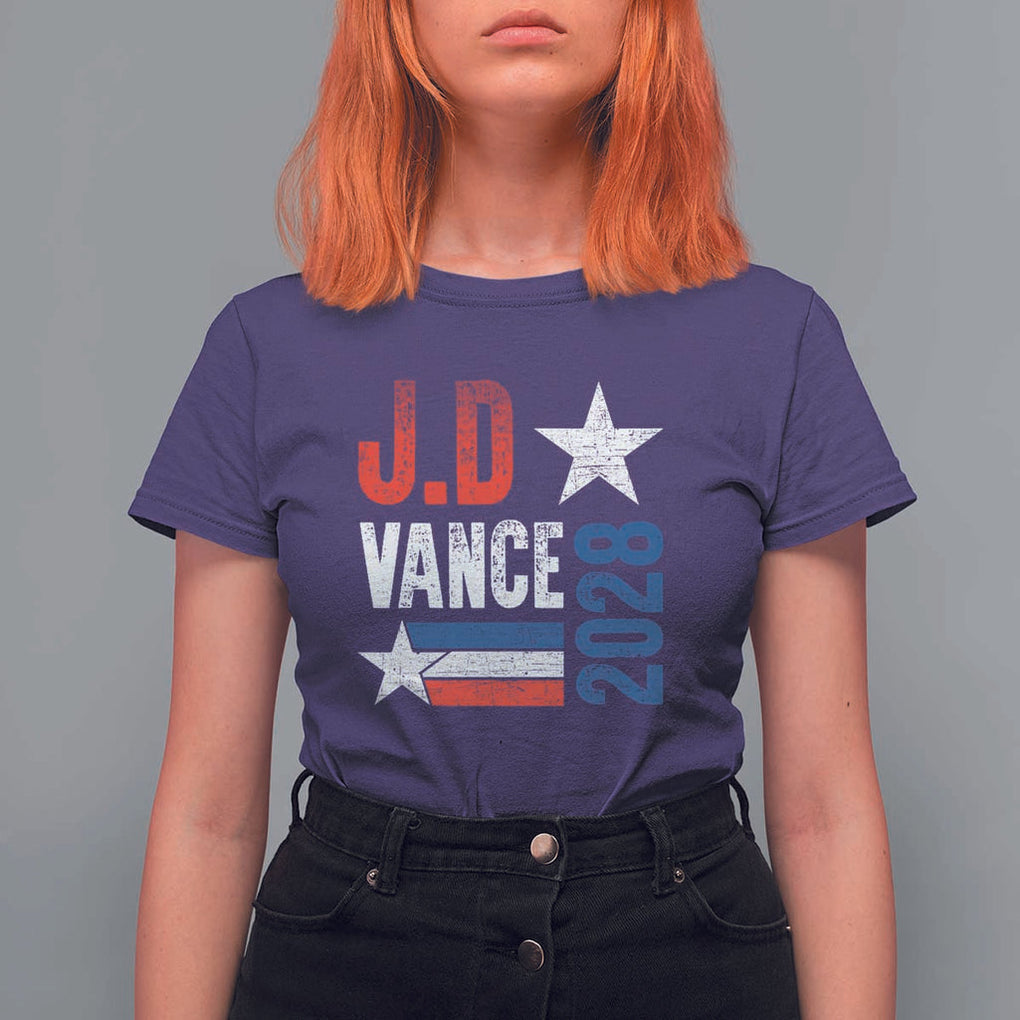 J.D Vance 2028 T Shirt For Women Vintage US Presidential Election Star TS11 Purple Print Your Wear