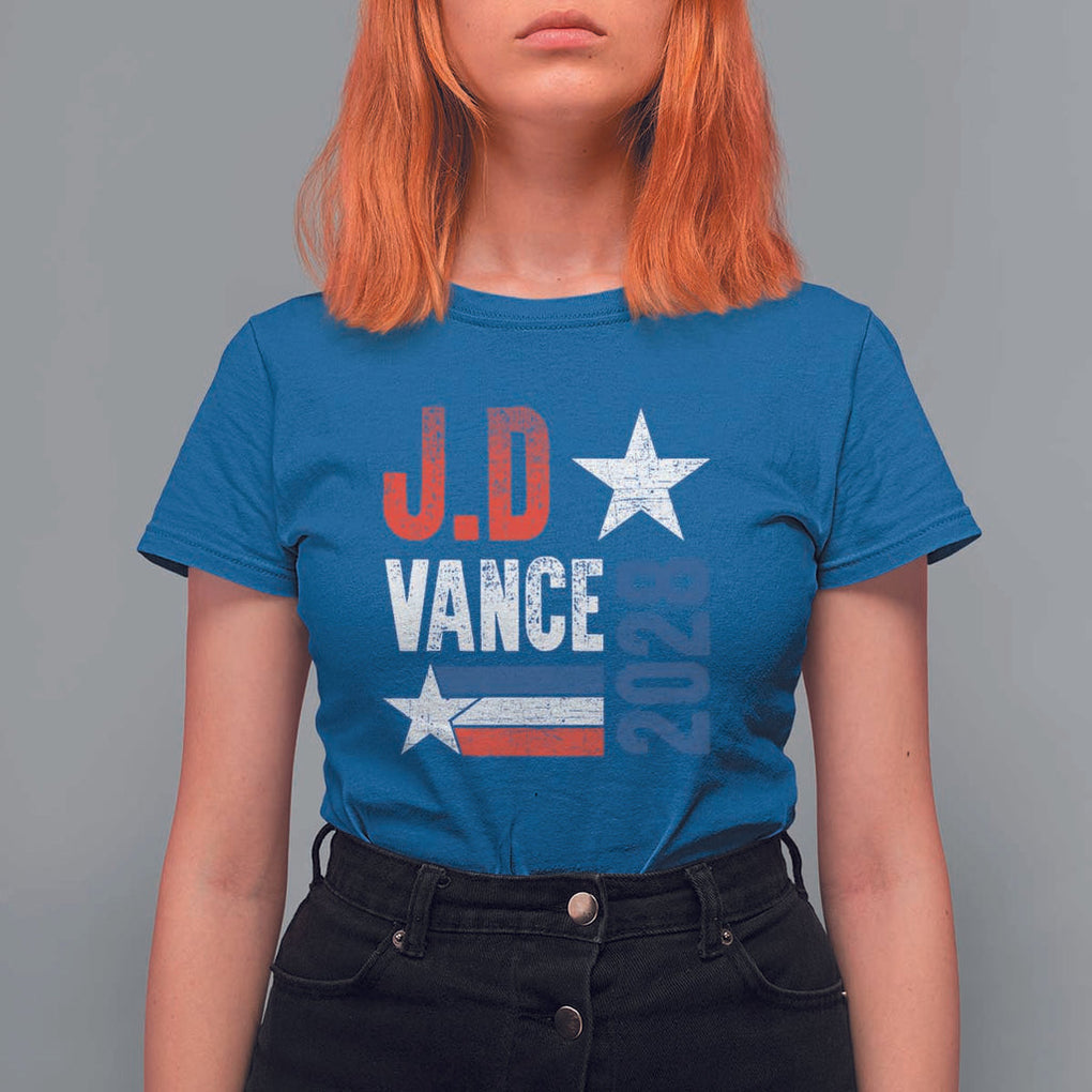 J.D Vance 2028 T Shirt For Women Vintage US Presidential Election Star TS11 Royal Blue Print Your Wear