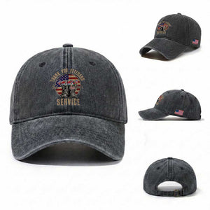 US Veterans Washed Cotton Baseball Cap Thank You Veterans For Your Service American Flag Combat Shoes TS11 Washed Cap Universal Fit Dark Gray Print Your Wear
