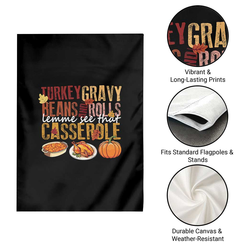 Thanksgiving Garden Flag Turkey Gravy Beans And Rolls Lemme See That Casserole Foods TS11 Print Your Wear