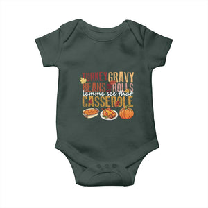 Thanksgiving Baby Onesie Turkey Gravy Beans And Rolls Lemme See That Casserole Foods TS11 Print Your Wear