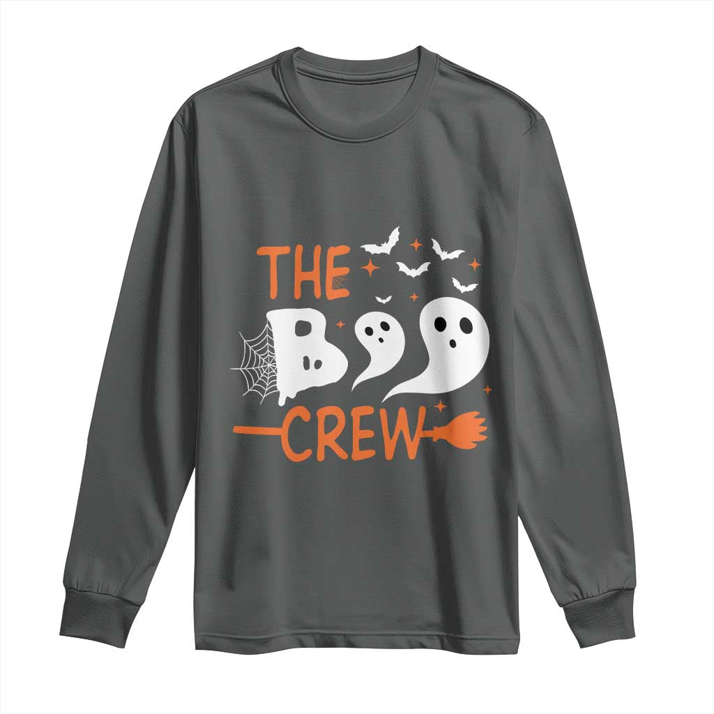 Halloween Long Sleeve Shirt The Boo Crew Trick Or Treat Ghost Squad TS11 Dark Heather Print Your Wear