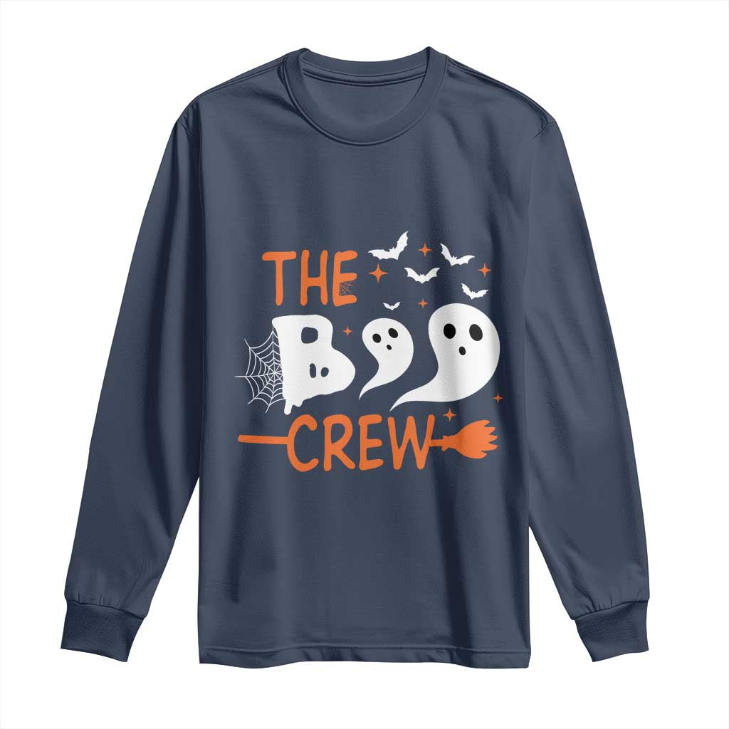 Halloween Long Sleeve Shirt The Boo Crew Trick Or Treat Ghost Squad TS11 Navy Print Your Wear