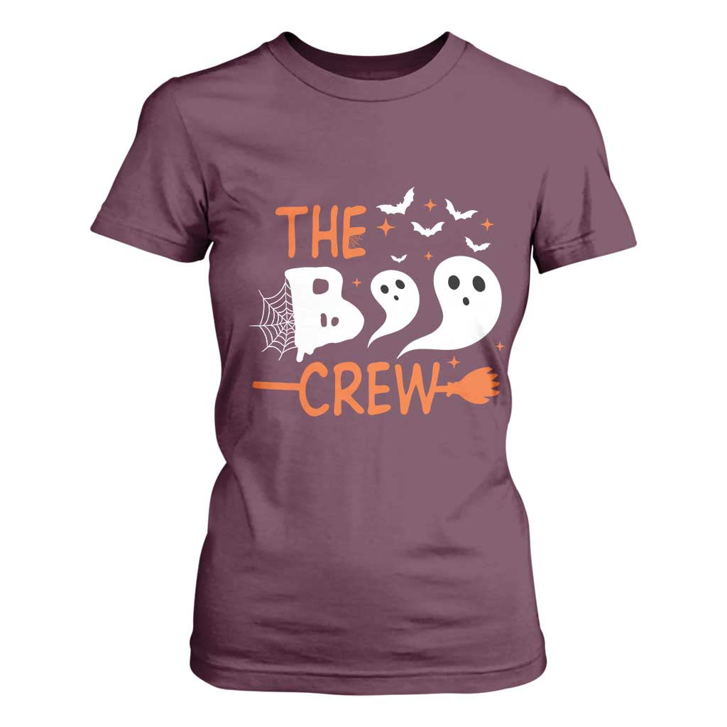Halloween T Shirt For Women The Boo Crew Trick Or Treat Ghost Squad TS11 Maroon Print Your Wear