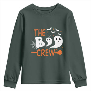 Halloween Youth Sweatshirt The Boo Crew Trick Or Treat Ghost Squad TS11 Dark Forest Green Print Your Wear