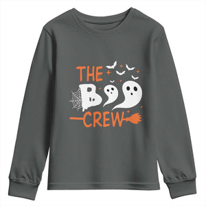 Halloween Youth Sweatshirt The Boo Crew Trick Or Treat Ghost Squad TS11 Dark Heather Print Your Wear