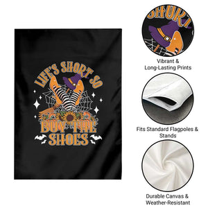 Halloween Witches Garden Flag Life's Short So Buy The Shoes Spider Web Fall Season TS11 Print Your Wear