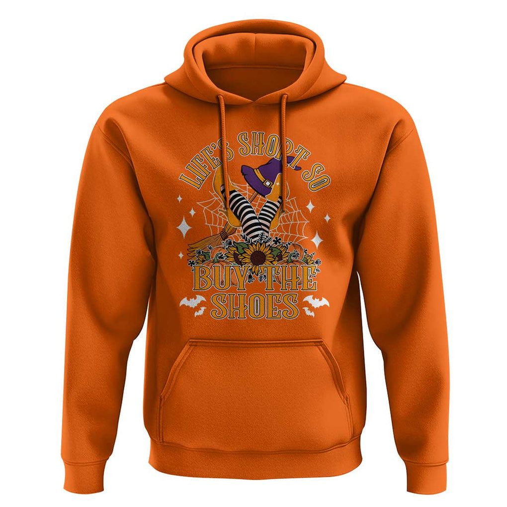 Halloween Witches Hoodie Life's Short So Buy The Shoes Spider Web Fall Season TS11 Orange Print Your Wear