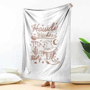 Halloween Cowgirl Throw Blanket Howdy Witches Retro Cowboy Boots Witch Hat Broom TS11 Print Your Wear