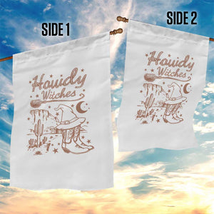 Halloween Cowgirl Garden Flag Howdy Witches Retro Cowboy Boots Witch Hat Broom TS11 Print Your Wear