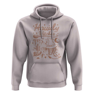 Halloween Cowgirl Hoodie Howdy Witches Retro Cowboy Boots Witch Hat Broom TS11 Ice Gray Print Your Wear