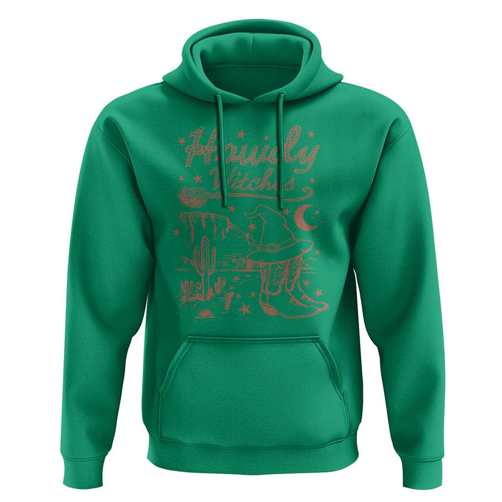 Halloween Cowgirl Hoodie Howdy Witches Retro Cowboy Boots Witch Hat Broom TS11 Irish Green Print Your Wear