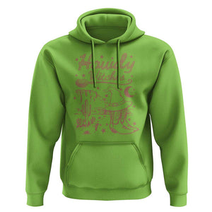 Halloween Cowgirl Hoodie Howdy Witches Retro Cowboy Boots Witch Hat Broom TS11 Lime Print Your Wear