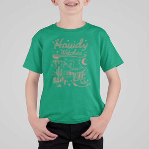 Halloween Cowgirl T Shirt For Kid Howdy Witches Retro Cowboy Boots Witch Hat Broom TS11 Irish Green Print Your Wear