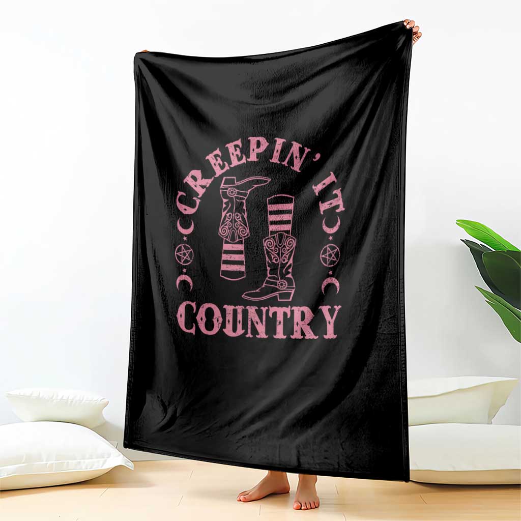 Halloween Cowgirl Throw Blanket Creepin It Country Cowboy Boots Witch Socks Pentagram TS11 Print Your Wear
