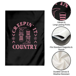 Halloween Cowgirl Garden Flag Creepin It Country Cowboy Boots Witch Socks Pentagram TS11 Print Your Wear