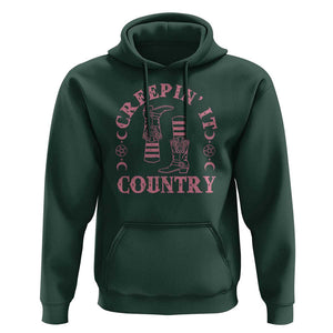Halloween Cowgirl Hoodie Creepin It Country Cowboy Boots Witch Socks Pentagram TS11 Dark Forest Green Print Your Wear